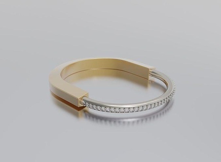 pulseira fechadura Tiffany joalheria ouro prata diamante argolas anel jóia pulseiras jóias 3dmodel moda esterlina gema platina clássico 3d print model - Mito3D