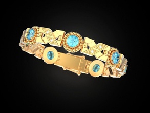 bracelet fermer clé boîte 2 lien femme authentique impressionnant goujat classique bijoux impression 3dprinted imprimable conception bijou d'or or prototypage argent bracelets 3d print model - Mito3D