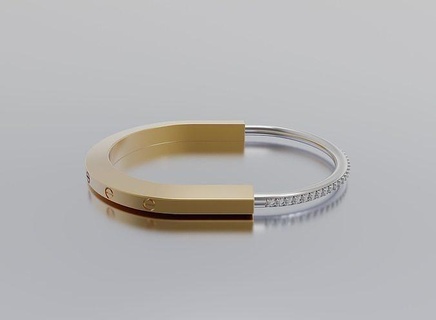 bracelet lock small tiffany braclet jewelry gold silver diamond rings ring jewel bracelets jewellery 3dmodel fashion sterling gem platinum classic 3d print model - Mito3D