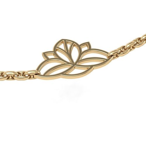bracelet lotus chaîne bijoux diamant femelle imprimable goujat or mode brillant cadeau gemme 3dm 3ds stl cnc femme bijou bracelets 3D print model - Mito3D