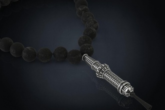 bracciale in perle di modelli pietre onice nero 307 gioielli 3dprinted il design moda oro gioiello stampa printabl stampabile la prototipazione argento braccialetto perline le onyx bracciali 3d print model - Mito3D
