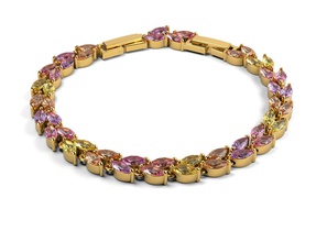 bracelet marquis two locks jewelry braslet gold jewllry lock jewel foldover gem jewellery hand bracelets 3d print model - Mito3D