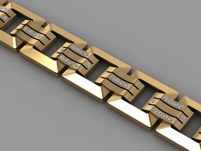 bilezik erkekler altın mücevher elmas yazdırılabilir takı 3d print model - Mito3D