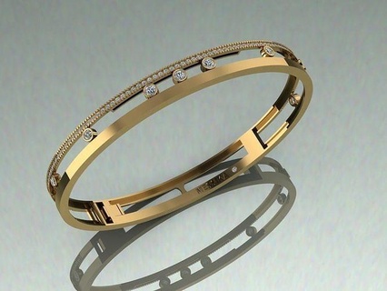 bracelet mesika glissement calcul bijoux or gemme mode luxe messika Mexique bracelets 3d print model - Mito3D