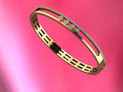 bracelet messika fusion desing bracelets elegant stylish jewelry hardware luxury gold fashion screw wedding love models 3d print model - Mito3D