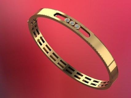 pulsera messika fusión diseñando esposas elegante joyería joya hardware lujo oro moda tornillo boda amor modelos 3d print model - Mito3D