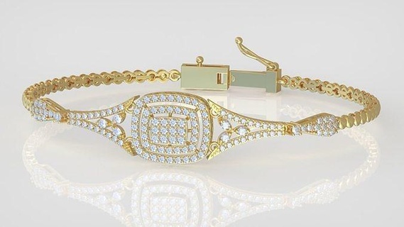 braccialetto modello 3d stampabile 0048 8 gioielleria gioiello pendente ciondoli lusso anelli squillare orecchino orecchini collana nozze diamante oro platino argento braccialetti 3d print model - Mito3D