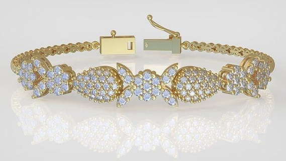 bracelet modèle 3d imprimable 0051 bijoux bijou pendentif pendentifs luxe anneaux bague boucle d'oreille boucles d'oreilles Collier mariage diamant or platine argent Chaînes bracelets 3d print model - Mito3D
