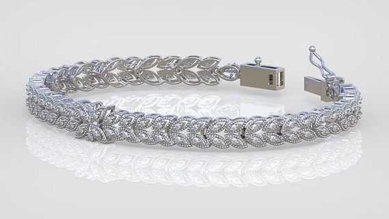 bracelet modèle 3d imprimable 0052 bijoux bijou pendentif pendentifs luxe anneaux bague boucle d'oreille boucles d'oreilles Collier mariage diamant or platine argent Chaînes bracelets 3d print model - Mito3D