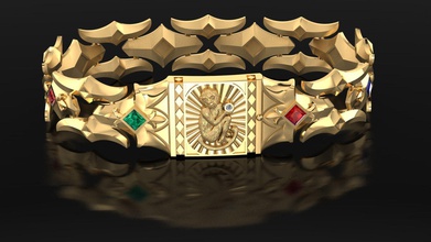 bracelet singe pierres diamants Princesse bijoux or d'or argent charme femme bijou luxe nature lien polonais mode imprimable bracelets 3d print model - Mito3D
