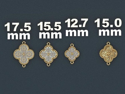 Armband Halskette Ohrringe van Notenschlüssel Gold Schmuck Diamant Ohrring Mode Design clee Sterling Juwel Anhänger 3d print model - Mito3D