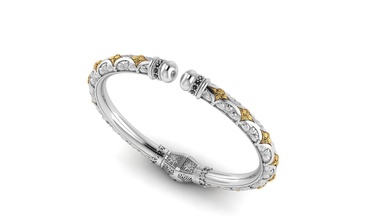 bracelet motifs antique 3d impression modèle or argent sterling bijoux mariage bijou fichier bracelets 3d print model - Mito3D