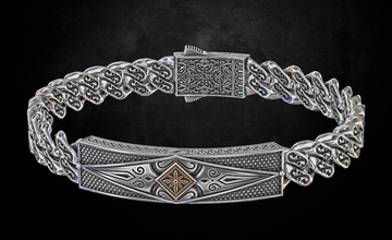 bracelet motifs antique 203 3dprinted conception mode or d'or bijou bijoux impression imprimable prototypage argent bracelets 3d print model - Mito3D