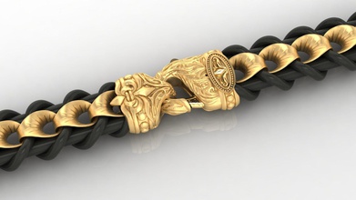 braccialetto modelli lusso pelle oro argento stampabile moderno gioielleria gioiello 3d moda esclusivo braccialetti 3d print model - Mito3D