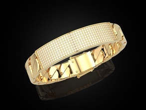 bracelet précieux pierres bijoux impression 3dprinted imprimable conception bijou d'or mode or prototypage argent motard homme bracelets 3d print model - Mito3D
