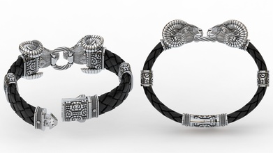 bracelet ram bijoux impression 3dprinted imprimable bijou d'or mode cnc cire or prototypage argent motard homme bracelets conception 3d print model - Mito3D