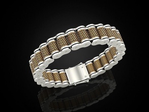 bracelet réel motard 6 bijoux impression 3dprinted imprimable conception bijou d'or mode or prototypage argent noircissement texture homme bracelets 3d print model - Mito3D