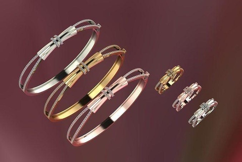 pulseira anel Projeto desing pulseiras elegante moda joalheria hardware luxo ouro Casamento livro amar modelos choque 3d print model - Mito3D