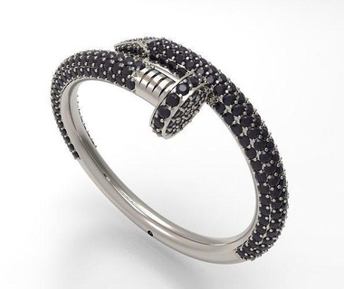 braccialetto zaffiro squillare 3d gioielleria stampabile modello oro argento diamante gemma gioiello braccialetti 3d print model - Mito3D