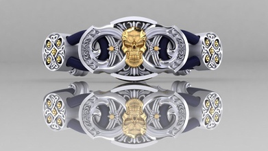 braccialetto cranio lusso gioielleria moderno stampabile moda modello gioiello oro argento sorprendente originale creativo interessante platino braccialetti 3d print model - Mito3D