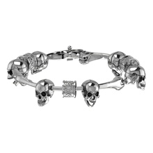 pulseira de caveira charme crânio anel ouro prata jóias rhinoceros6 zbrush osso pulseiras 3d print model - Mito3D