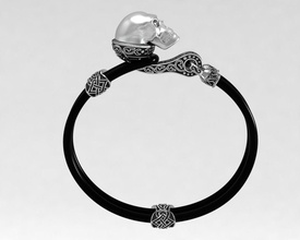 bracelet de crâne bijoux 3d la technologie le 3ddesign cad hommes insolent imprimable d'argent or les bracelets 3d print model - Mito3D