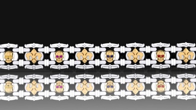 braccialetto teschi gigli argento giglio platino stampabile moda creativo gioiello d'oro brutale esclusivo Gotico diamanti gioielleria pietre oro braccialetti 3d print model - Mito3D
