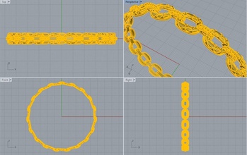 bracelet snake gold chain printable jewelry bracelets 3d print model - Mito3D