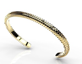 pulsera estilo diamani la joyería cubo minimalista de oro plata los hombres moda las pulseras 3d print model - Mito3D