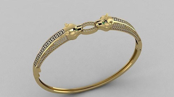 bracelet tiger gold jewelry love silver desktop jewel jewellery precious platinum luxury bracelets 3d print model - Mito3D