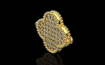 bracelet van 4465 gold silver white wedding engagement diamond jewelry gem brilliant printable fashion beauty bvlgari versace bracelets 3d print model - Mito3D
