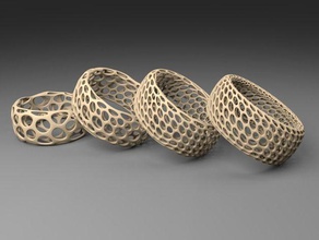 pulsera voronoi anillo oro plata 3d joyería joya esposas 3d print model - Mito3D
