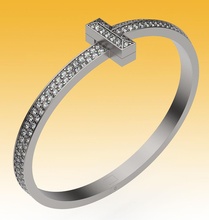 braccialetto largo oro argento tiffany gemme classico motivo rettangolare stile moda gioielleria braccialetti 3d print model - Mito3D