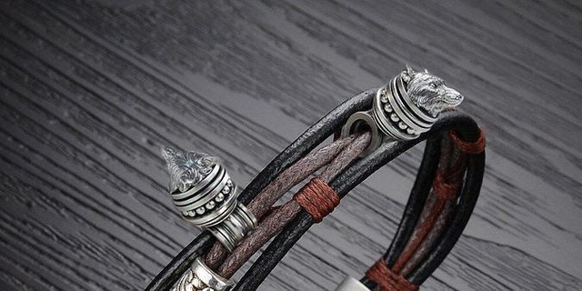 braccialetto lupo testa pendente vichinghi 3dprint Volpe cane bestia creatura perline sculture gioielleria medaglione pallina simbolo moda indossare miniature braccialetti animale 3d print model - Mito3D