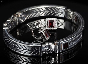 bracelet wooman skull silver gold cnc skeleton jewelry bracelets 3d print model - Mito3D