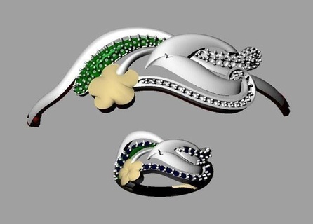 bracelete squillare 3dm gioielleria oro braccialetto diamante stampabile gemma anelli moda design argento braccialetti 3d print model - Mito3D