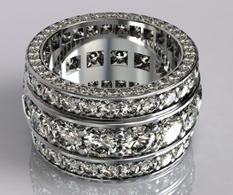 bracelete anneau bijoux de luxe le platine shining la décoration vitrage d'argent bague en diamant livre sterling ronde imprimable gem isolées symbole brillant vintag bracelet joyau les bracelets 3d print model - Mito3D