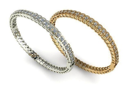 bracelets diamant imprimable blanc bague gemme bijoux 3d print model - Mito3D