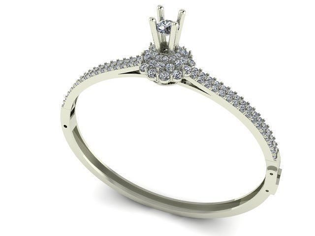 bracelets diamond ring printable white jewelry 3D print model - Mito3D