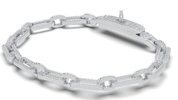 bracelets hermes gold jewelry diamond 3d print model - Mito3D