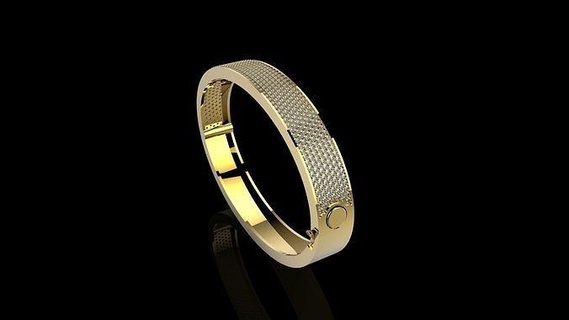 bracelets n1 or bijoux argent diamant bague bijou mariage platine 3d print model - Mito3D