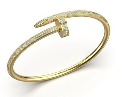 bracelets nail 15 size gold jewellery diamond printable famous bracelet brilliant fashion beauty earring brand jewel popular ring white silver jewelry 3d print model - Mito3D
