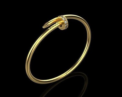 esposas nal 16 Talla joyería diamante imprimible famoso uña pulsera brillante Moda belleza marca joya anillo blanco plata juegos 3d bvlgari 3d print model - Mito3D