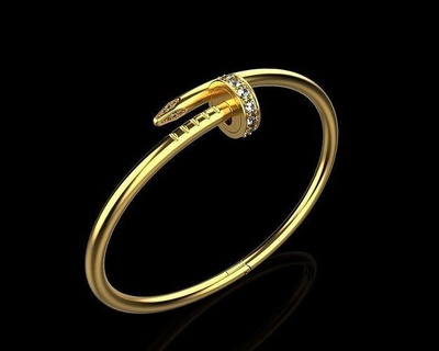 braccialetti nal 20 taglia oro gioielleria diamante stampabile famoso chiodo braccialetto brillante moda bellezza orecchino marca gioiello popolare squillare bianca Chiodi bvlgari 3d print model - Mito3D