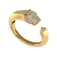 bracelets femmes Lion 3d impression bijoux or diamant Indien bijou imprimable 3d print model - Mito3D