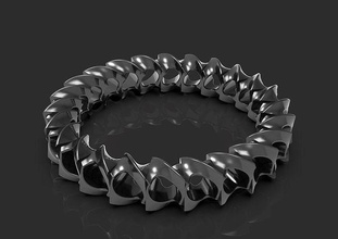 braceletsp spiral ring bracelet jevwel gold silver jewelry wedding jewel print prototype form geometry printable fashion beauty concept geometric shape necklace gem bracelets 3d print model - Mito3D