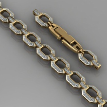 bracelrt 93 braccialetto catena argento stampabile oro zaffiro bianca gemma gioielleria braccialetti collana 3d print model - Mito3D