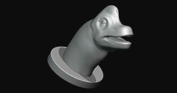 braquiossauro cabeça dinossauro impressão 3d modelo imprimível arte esculturas 3d print model - Mito3D