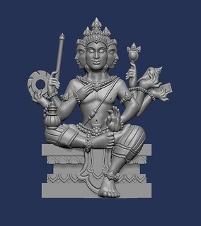 Brahma hindou Dieu 3d imprimable modèle 3ddesign 3dprinting 3dscaning 3dminiature 3dmodel 3dartwork 3dsculpture statue art sculptures miniatures figurines bijoux pendentifs 3d print model - Mito3D