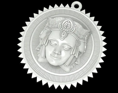 brahma pingente joalheria medalhão medalha prêmio arte símbolo ilustração coroa honra pingentes 3d print model - Mito3D